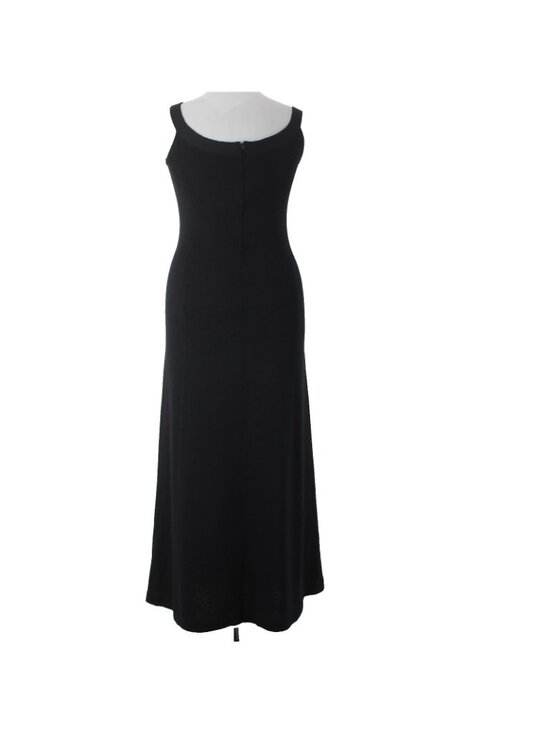 St John Evening Dress Sz 12 Black Sleeveless Santana Knit Mid Length Dress - Picture 4 of 9